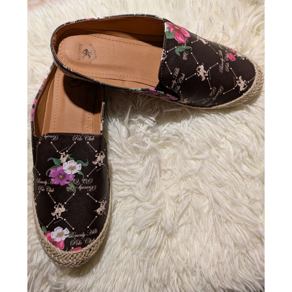 Beverly Hills Polo Club Floral Espadrille Slip On Flats Women’s Size 9
